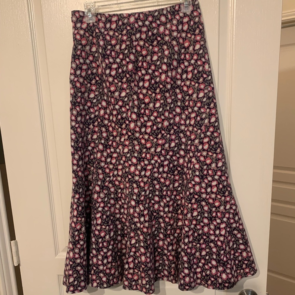 Boden size 10R fluted corduroy midi skirt